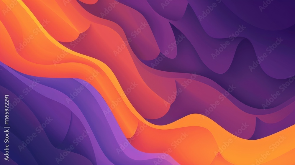 Poster colorful overlapping wavy shapes create a dynamic and modern abstract background, perfect for wallpa