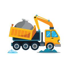 Construction machinery vehicle vector illustration