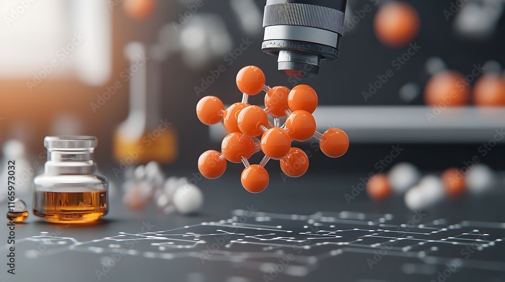 Poster nanotech fabrication laboratory with atomic scale 3d printing and self assembling molecular structur