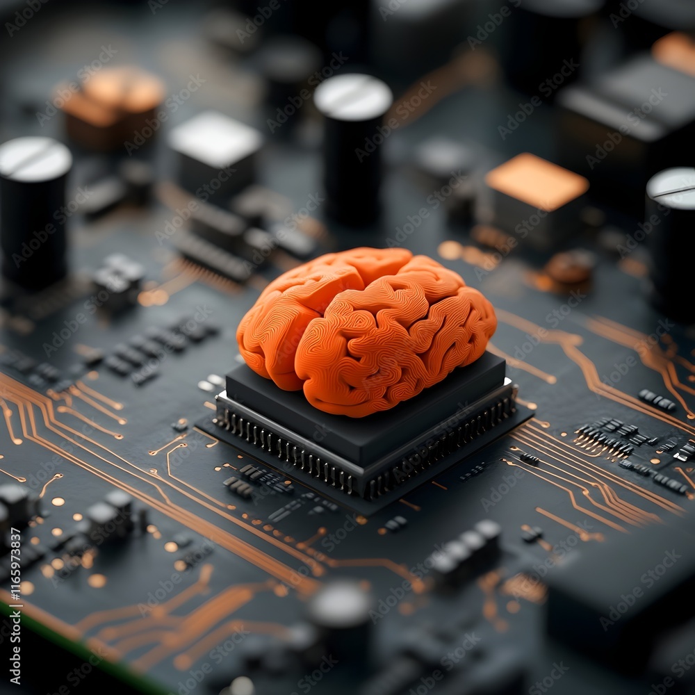 Poster this image showcases the state of the art neuroscience research center featuring advanced brain comp