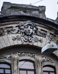 Ancient bas-relief on a building in the city of Odesa.