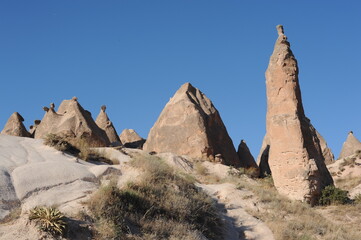 Rock formations in Devrent Imaginary Valley (Imagination Valley) in Göreme, Cappadocia, Anatolia,...
