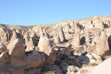 Obraz premium Rock formations in Devrent Imaginary Valley (Imagination Valley) in Göreme, Cappadocia, Anatolia, eastern Turkey