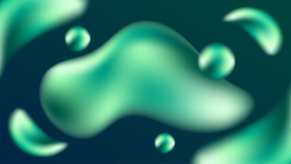 Abstract Gradient Green Liquid Background. Vector Illustration. Wallpaper. Banner