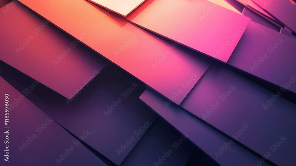 Poster Geometric shapes creating a colorful and dynamic composition, ideal for modern and stylish projects