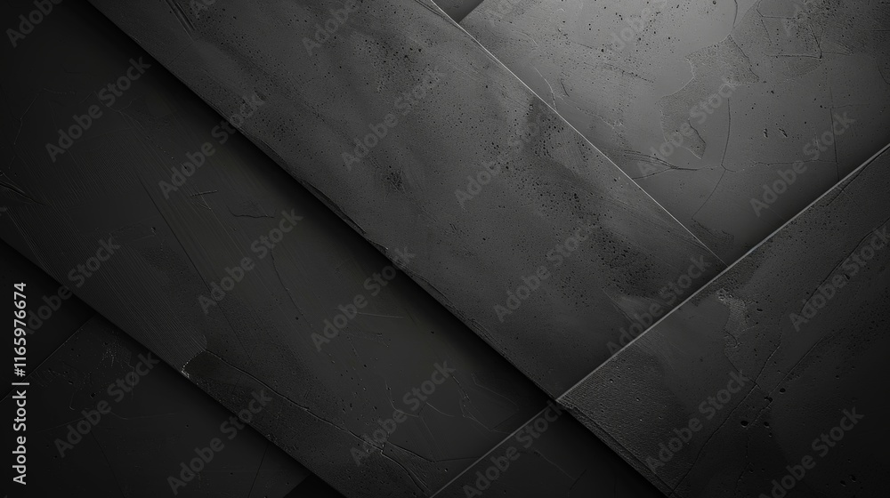 Poster intersecting dark gray concrete panels create an abstract geometric pattern, ideal for backgrounds a