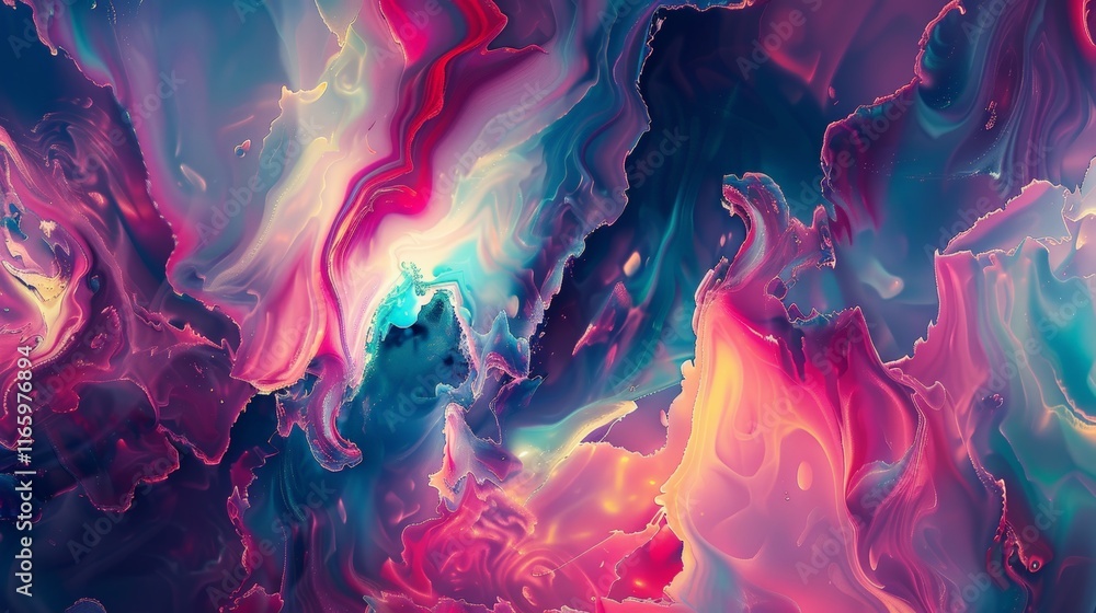Poster vibrant and swirling colors blend seamlessly in this abstract wallpaper, creating a dynamic and flui