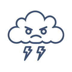 Create a stormy cloud mascot logo.