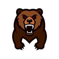 Create a fierce grizzly bear mascot logo.