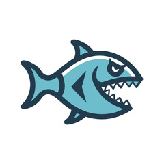 Create a sharp-toothed piranha mascot logo.