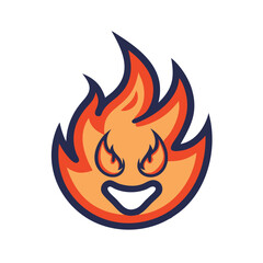 Design a fiery inferno mascot logo.
