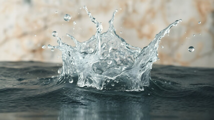 A background image with a realistic design representing essence features, strong water splash.