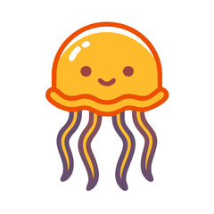Create a glowing jellyfish mascot logo.