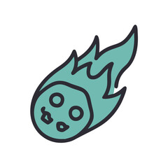 Design a burning meteor mascot logo.