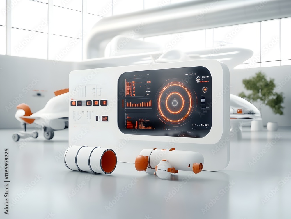 Poster pheromone sensing control center with holographic projections and neon data visualizations a sleek f