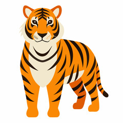 tiger animal vector icon on white background