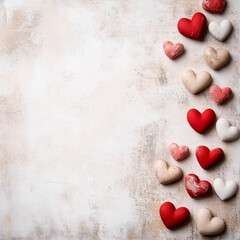 Fototapeta premium Romantic Valentine Background Wallpaper with Hearts and Copy Space for Love-Themed Celebrations and Decorations