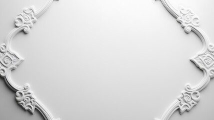 White Ornate Frame Design Elegant Background