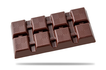 Dark chocolate bar isolated