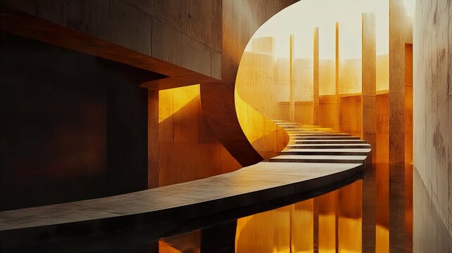 Golden Hour Architecture: Modern Building Interior Design