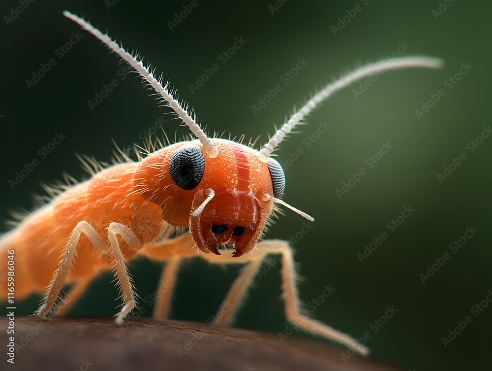 Poster extreme close up photomicrography of the intricate segmented furcula mechanism of a springtail arthr