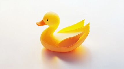 Fototapeta premium Yellow rubber duck toy on white background.
