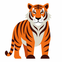 tiger animal vector icon on white background