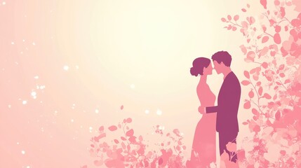 Affection flat design side view elegant theme animation colored pastel 