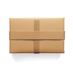 Plain White Cardboard Box on a Transparent Background