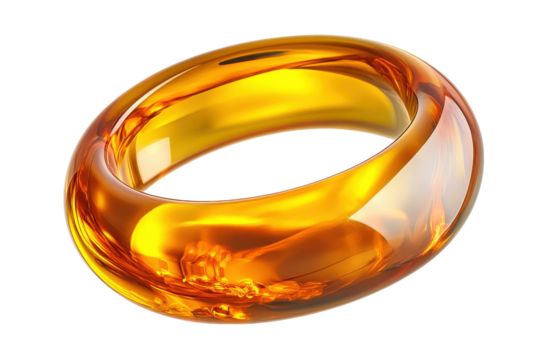 Stylish Amber Ring Defying Gravity