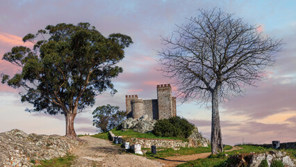 Cortagana castle, a defensive fortress of medieval origin, Huelva, Andalusia