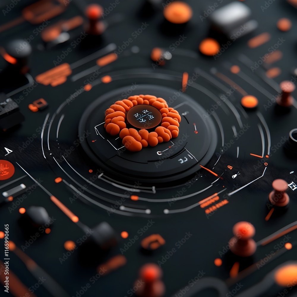 Poster sleek and sophisticated digital setting showcasing intricate neural architectures autonomous framewo