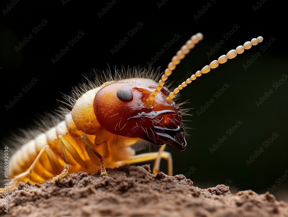 Poster detailed close up macro photography of a termite s defensive glands showcasing the intricate structu