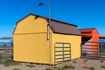 Safety cameras on shed in a ranch
