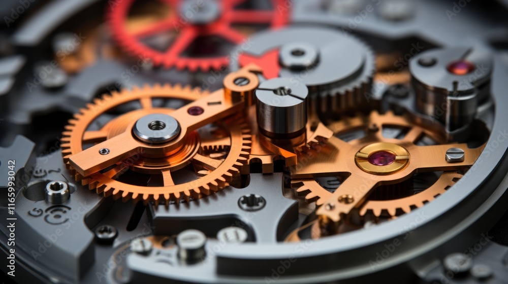 Poster intricate watch mechanism: a close-up view of precise engineering
