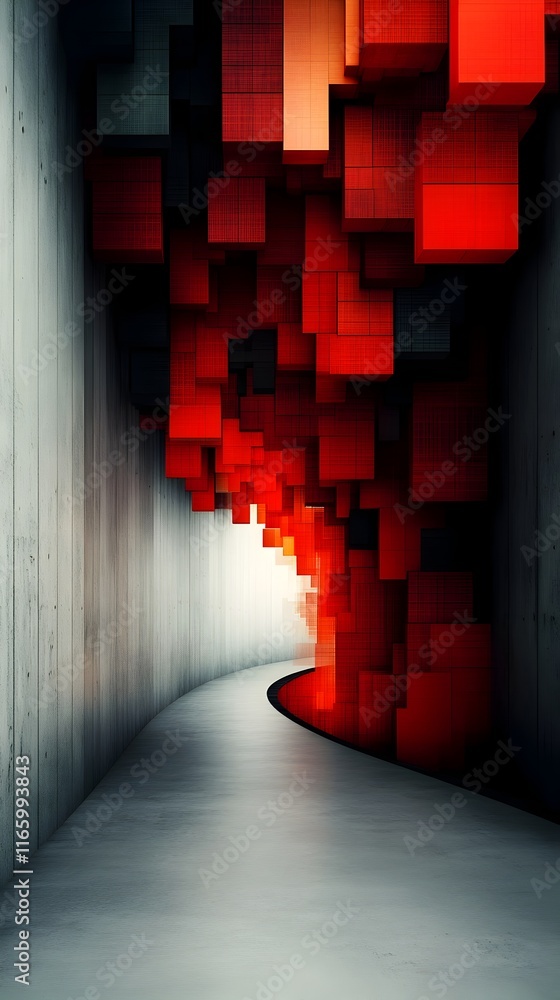 Poster captivating digital haven with abstract data visualizations dynamic topographies and intricate mosai