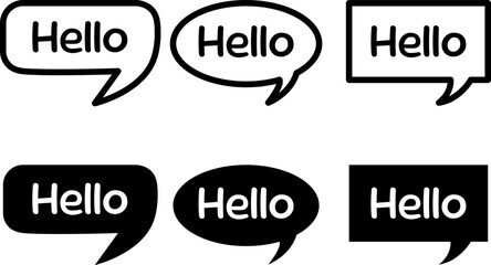 hello greetings in bubble icon speech talk illustration