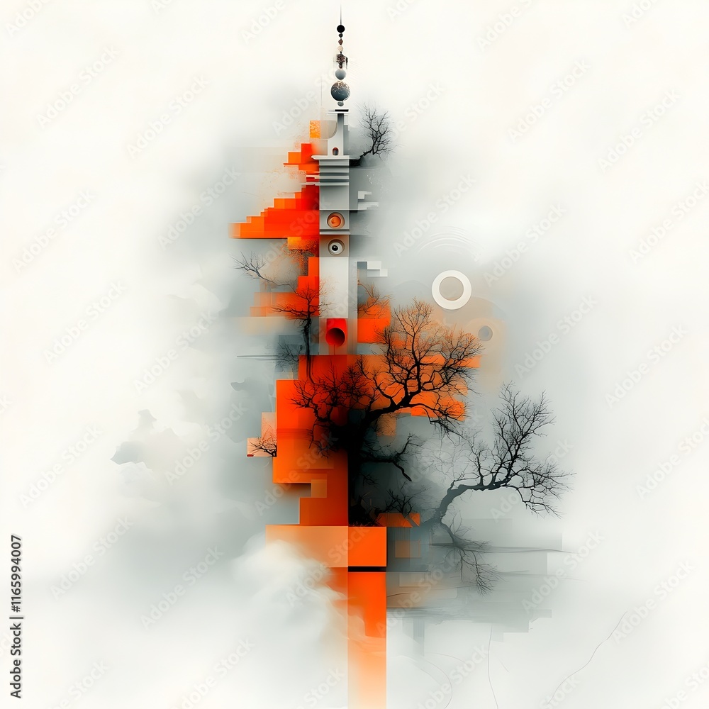 Poster immersive digital realm showcasing visionary algorithmic structures intricate digital textures and a
