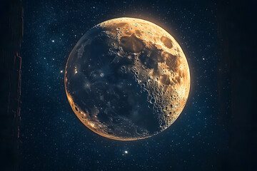 Fototapeta premium The Symbolic Ramadan Moon: A Sign of Reflection and Renewal