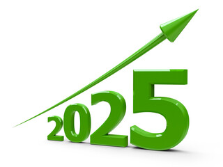 Green arrow up with 2025