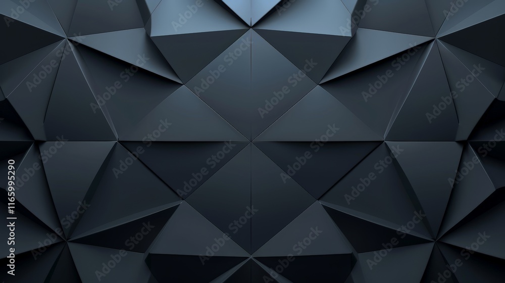 Poster dark geometric wallpaper featuring triangles creating an abstract pattern, ideal for modern and mini