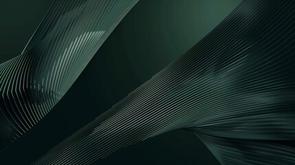 Flowing green lines create dynamic waves in a modern, elegant design, making an ideal wallpaper for contemporary spaces