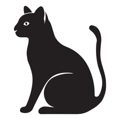 Elegance in Shadow The Graceful Cat Silhouette Design