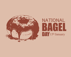 National Bagel Day, Idea for poster, banner, flyer, card or menu design vector illustration.