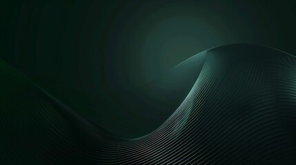 Dark green wallpaper with elegant lines creating smooth waves, perfect for adding a touch of modern sophistication to any device