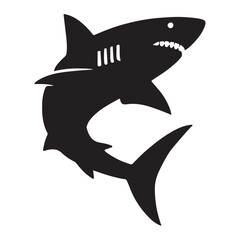 Obraz premium Powerful Silhouette Shark Illustration for Design Projects