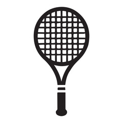A Black Silhouette Tennis Racket Illustration