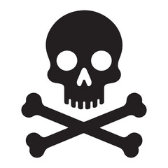 Skull and Crossbones Danger Silhouette Vector Illustration