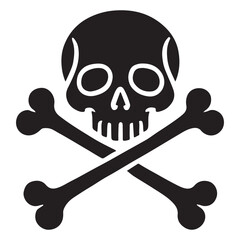 Skull and Crossbones Silhouette Vector Graphic Art