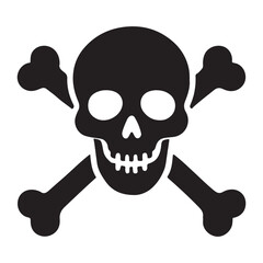 Skull and Crossbones Danger Silhouette Vector Graphic
